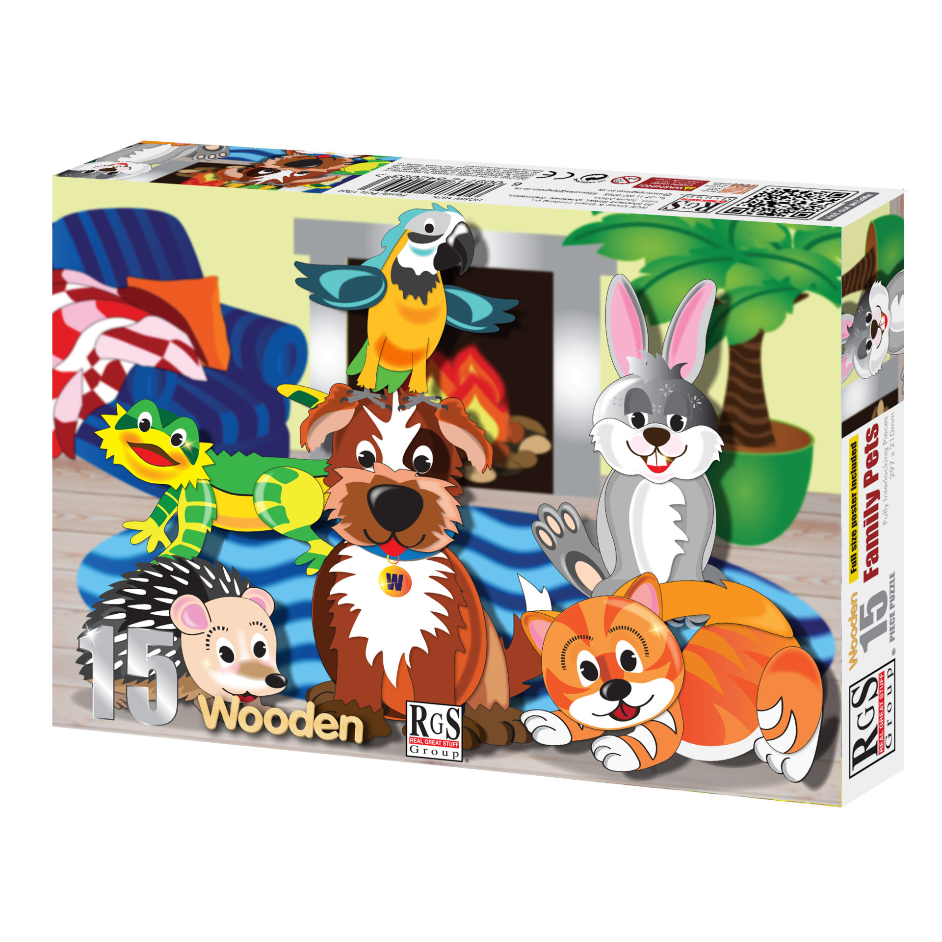 RGS Wooden Puzzle - Family Pets (15 Pieces) - Image 2