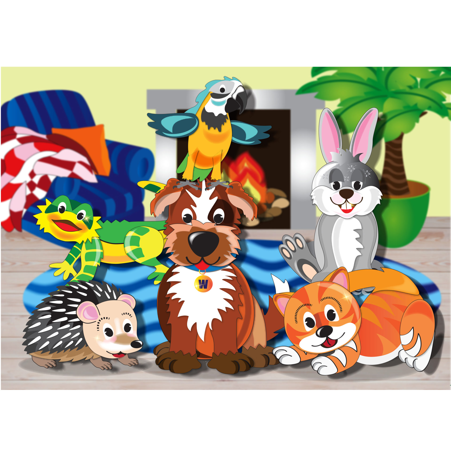RGS Wooden Puzzle - Family Pets (15 Pieces)