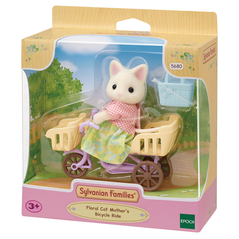 Sylvanian Families Floral Cat Mother's Bicycle Ride