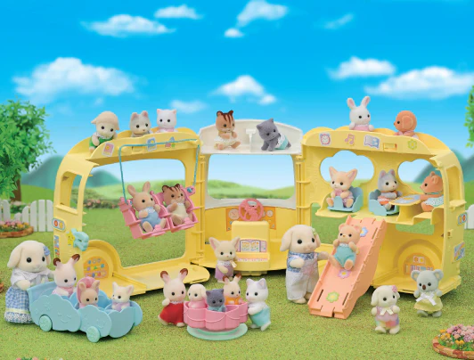 Sylvanian Families Rainbow Fun Nursery Bus - Image 3