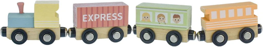 TookyToy Wooden Train Set – Pastel (13 Pieces) - Image 4